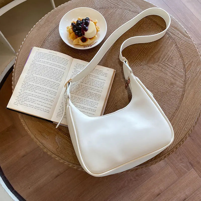 tret, Vintage Half-moon Shoulder Bag For Women Soft Leather ,