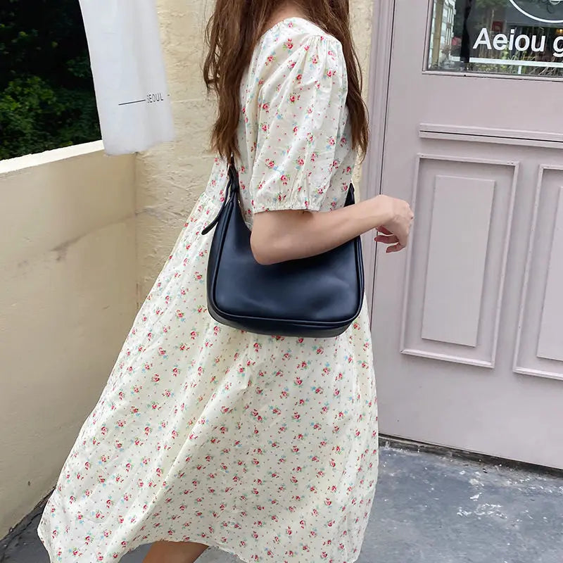 tret, Vintage Half-moon Shoulder Bag For Women Soft Leather ,