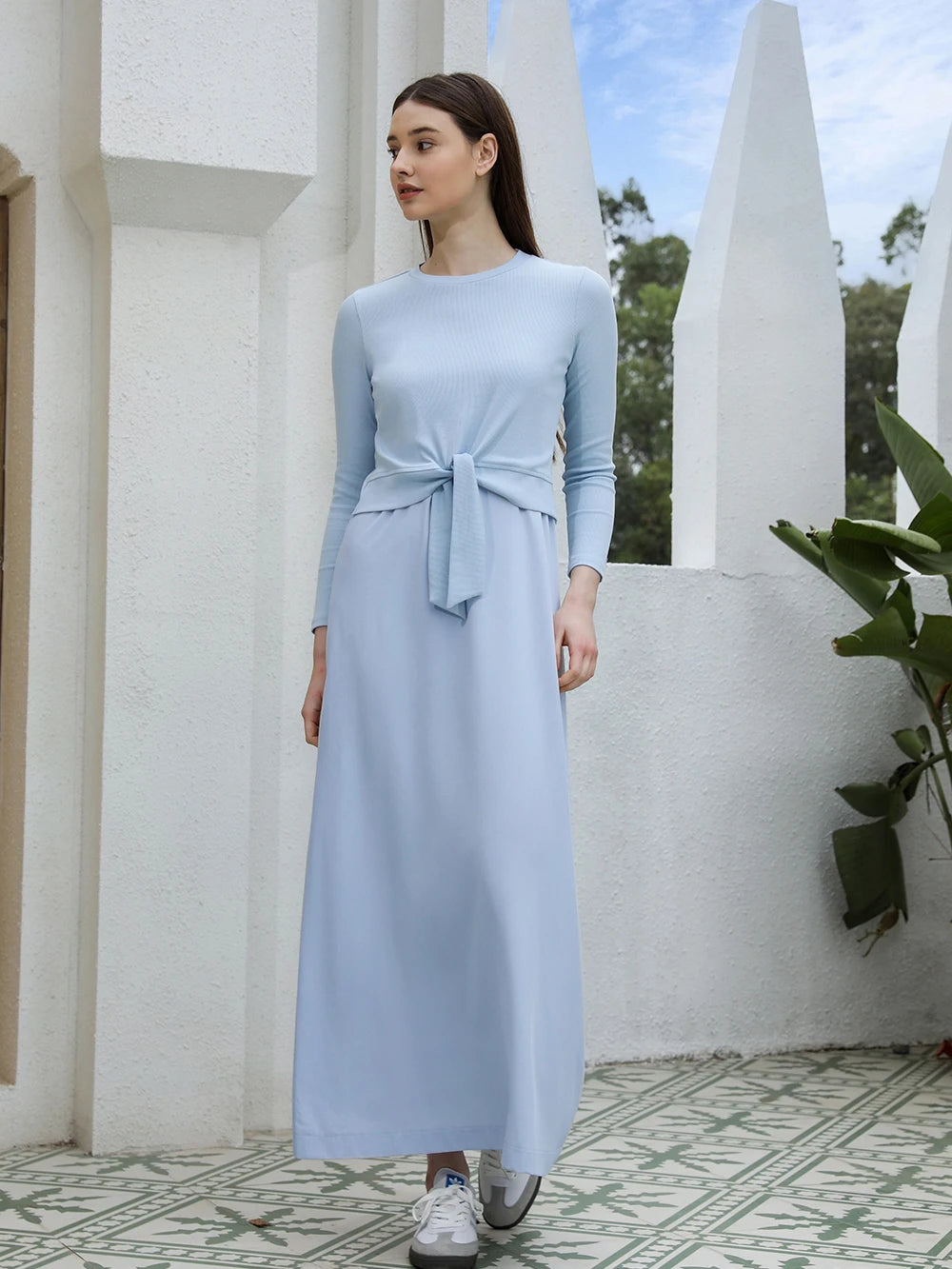 women Wrap T-shirt Ribbed Lady Blend Slip Dress Tencel 5 Color 2025