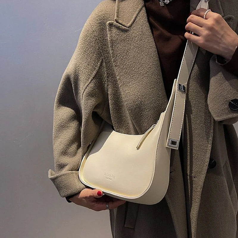 tret, Vintage Half-moon Shoulder Bag For Women Soft Leather ,