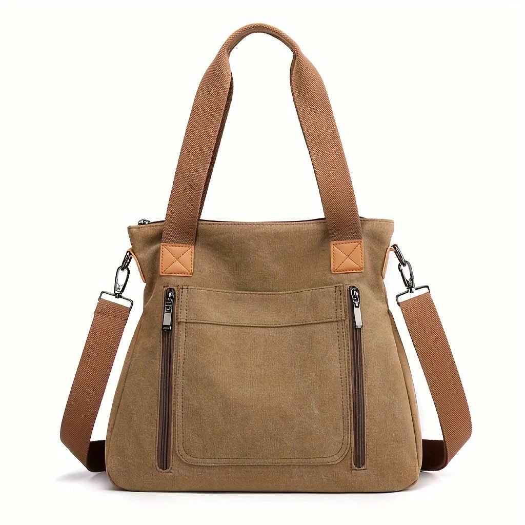 Women's Versatile Handbag Large Capacity Canvas Casual Shoulder Crossbody Bag