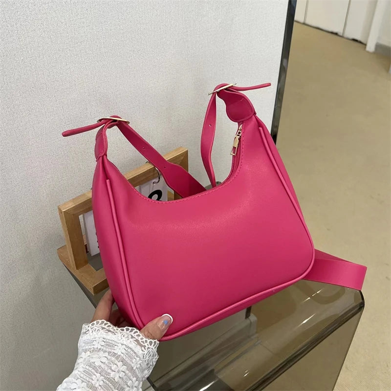 tret, Vintage Half-moon Shoulder Bag For Women Soft Leather ,