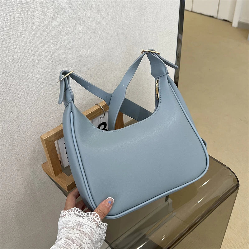 tret, Vintage Half-moon Shoulder Bag For Women Soft Leather ,