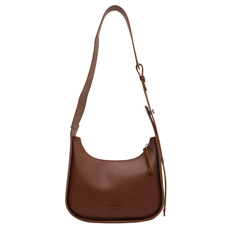 tret, Vintage Half-moon Shoulder Bag For Women Soft Leather ,