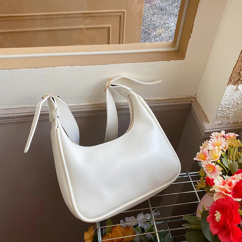 tret, Vintage Half-moon Shoulder Bag For Women Soft Leather ,