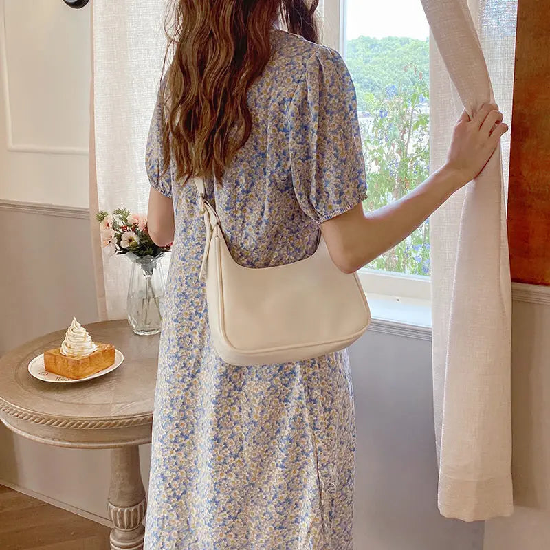 tret, Vintage Half-moon Shoulder Bag For Women Soft Leather ,