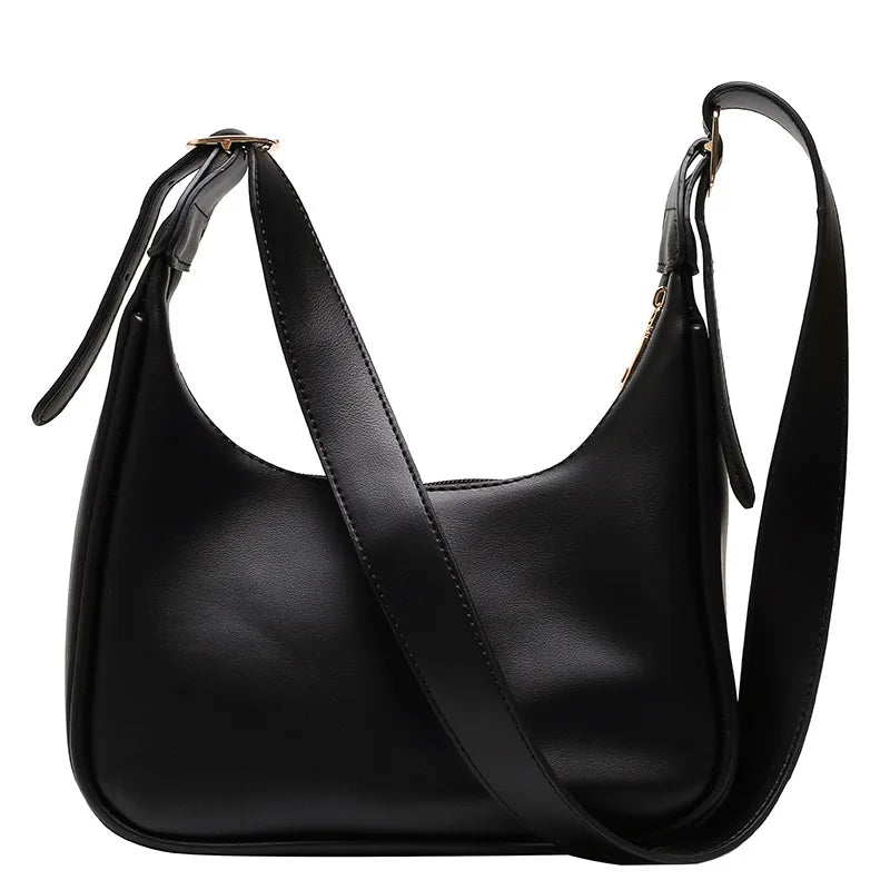 tret, Vintage Half-moon Shoulder Bag For Women Soft Leather ,