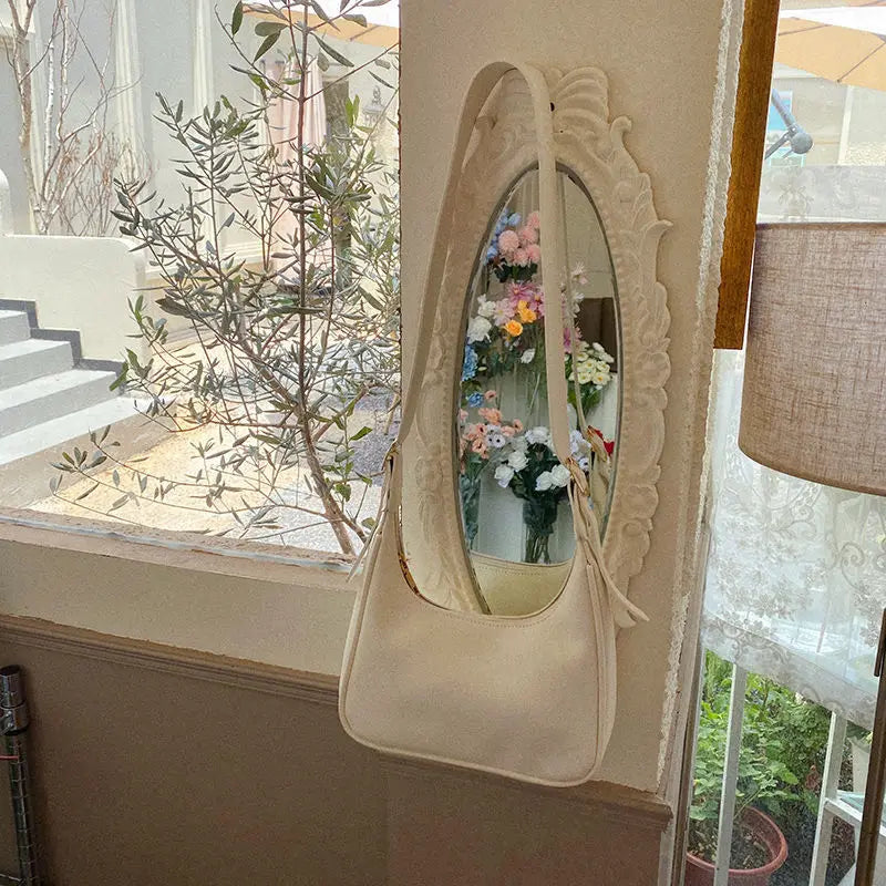 tret, Vintage Half-moon Shoulder Bag For Women Soft Leather ,