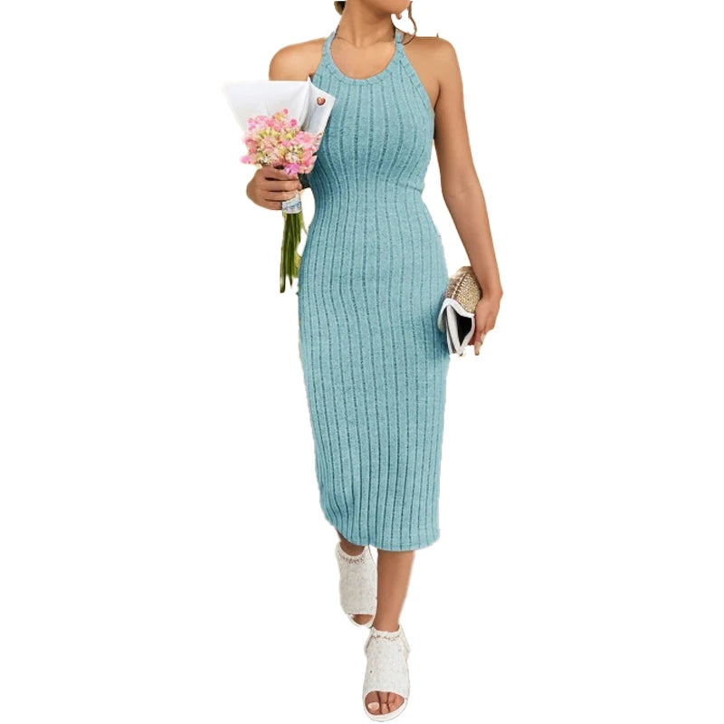 Dress High-end temperament vest halter dress women's summer new high-waist slim sport