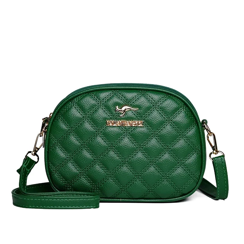 3 Layers Zipper Pockets Quality Crocodile PU Leather Women's .