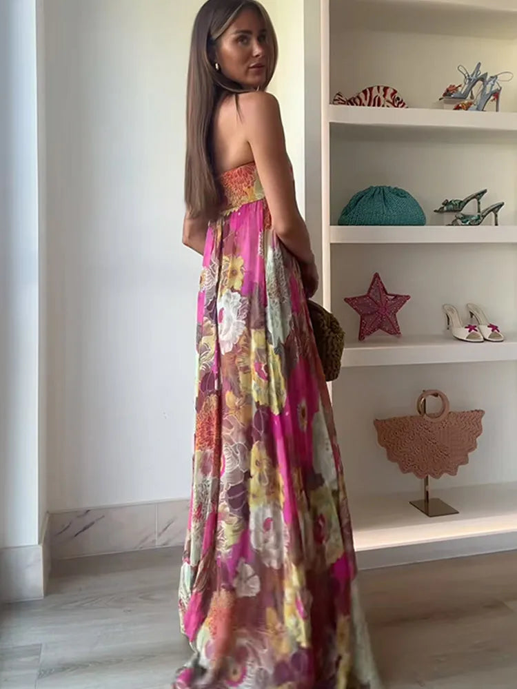 Dresses Women New Sleeveless Off Shoulder Maxi Robes 2025