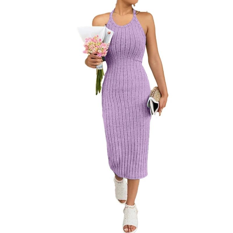 Dress High-end temperament vest halter dress women's summer new high-waist slim sport