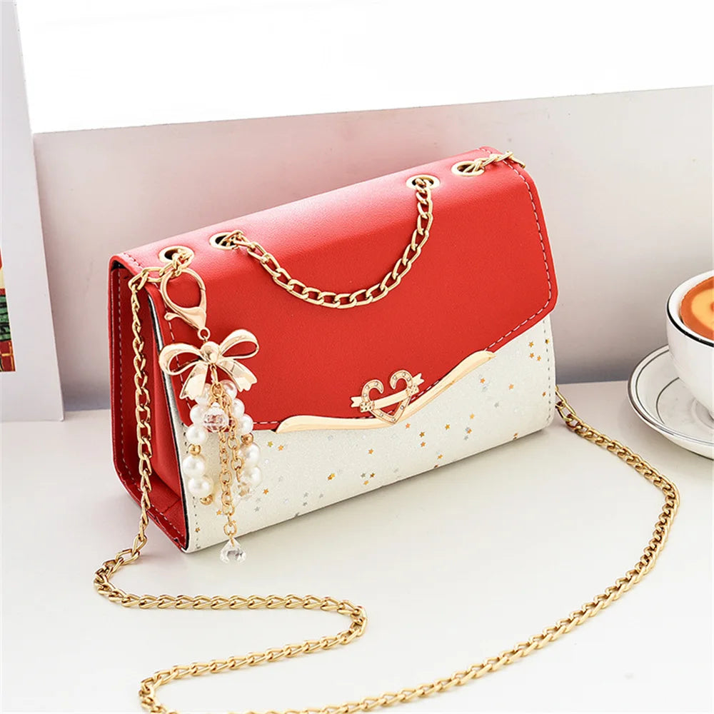 Fashion Messenger Bag Women Trendy Sequin Single Shoulder Bags Mobile Phone ,