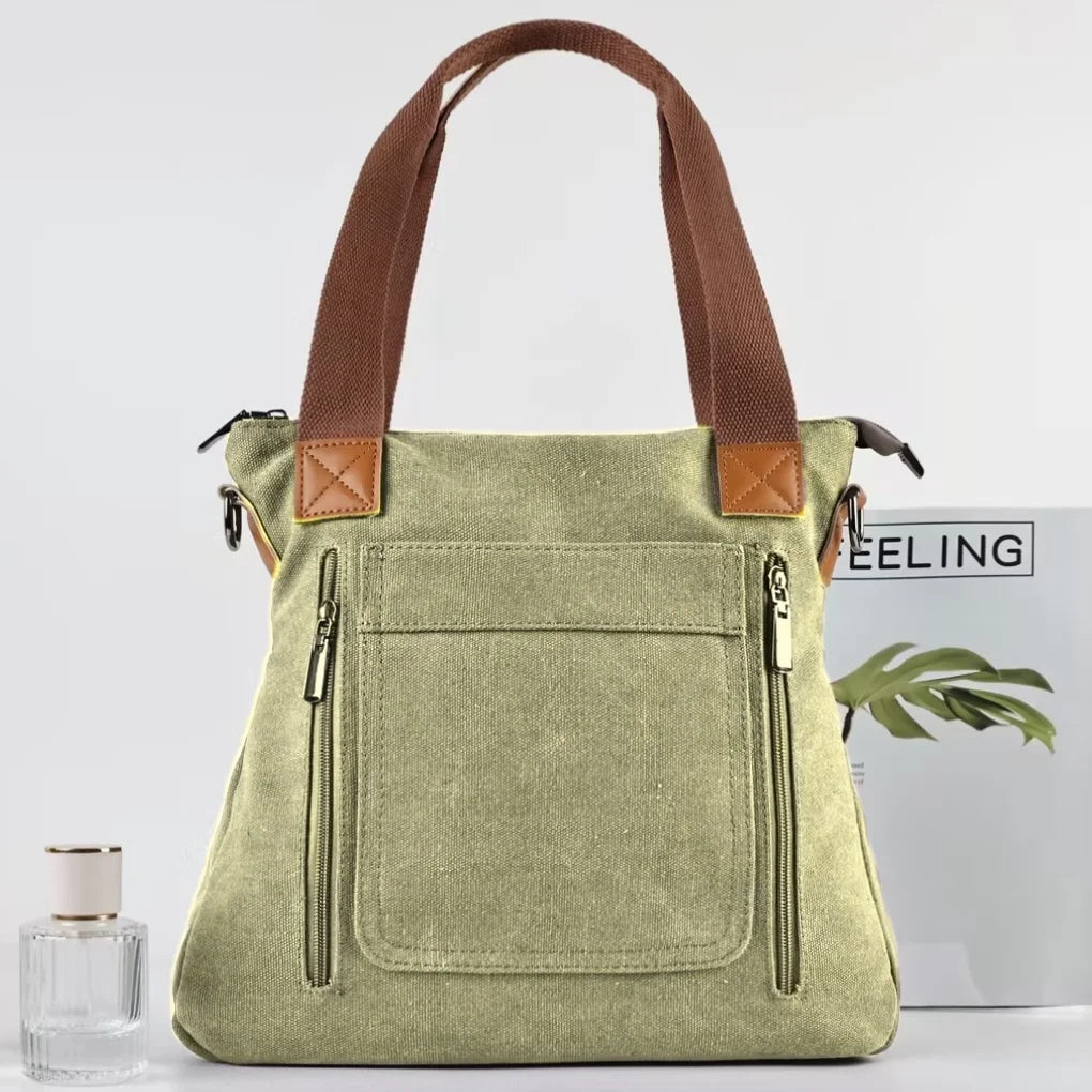 Women's Versatile Handbag Large Capacity Canvas Casual Shoulder Crossbody Bag