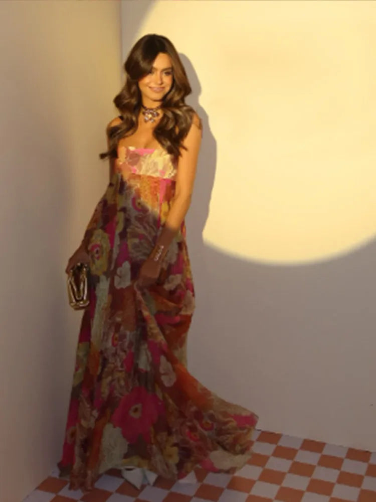 Dresses Women New Sleeveless Off Shoulder Maxi Robes 2025