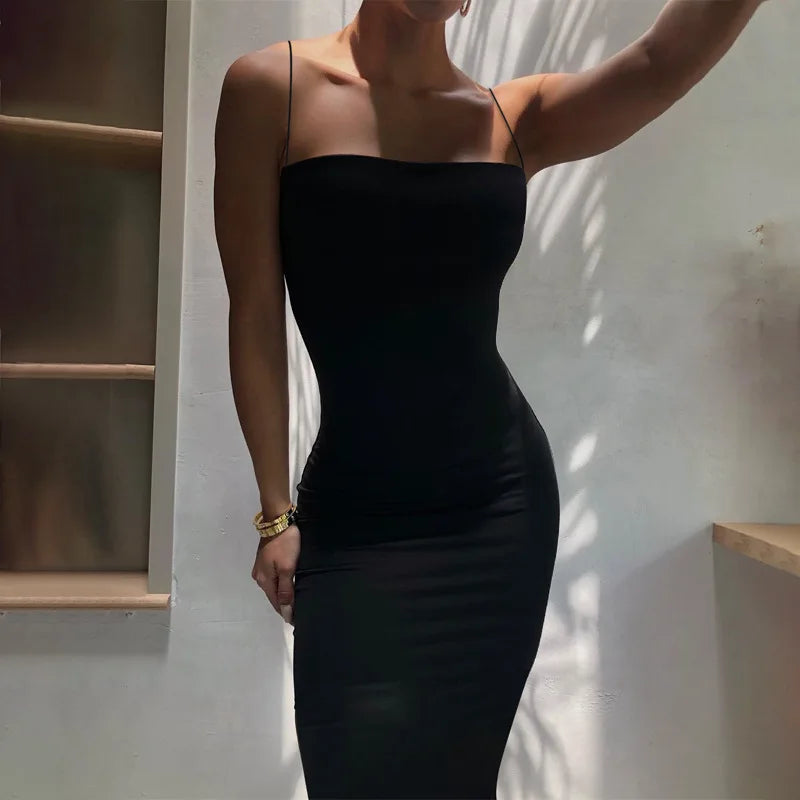 Summer Black Sexy Dress Women Streetwear 2025