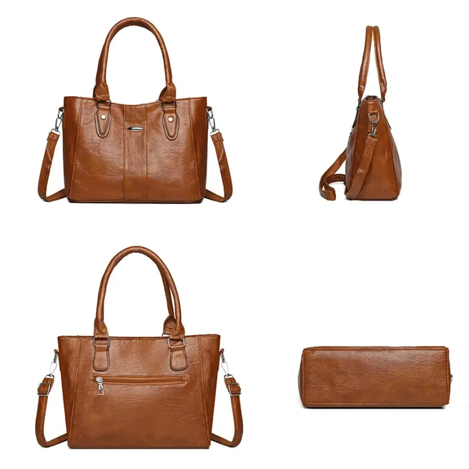 New Soft Leather Handbag For Women Vintage Shoulde,