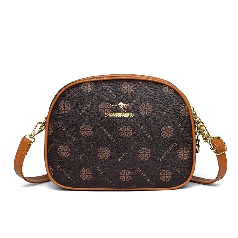 3 Layers Zipper Pockets Quality Crocodile PU Leather Women's .