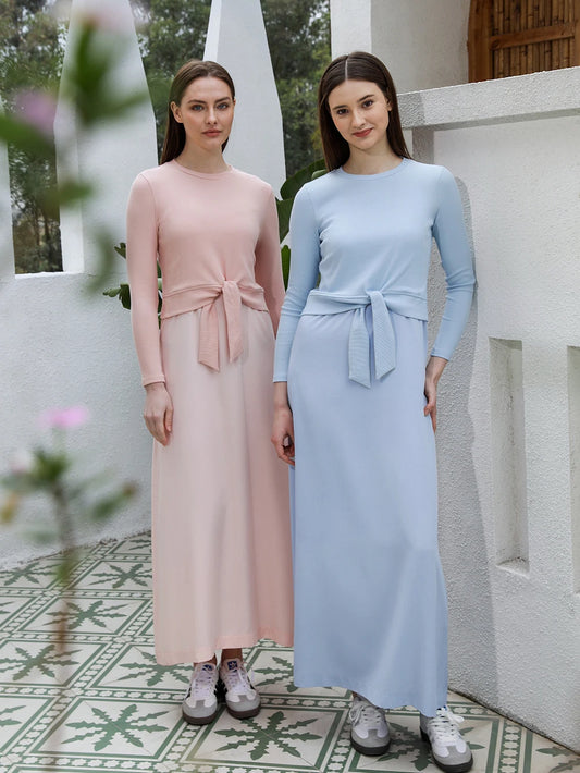 women Wrap T-shirt Ribbed Lady Blend Slip Dress Tencel  5 Color 2025