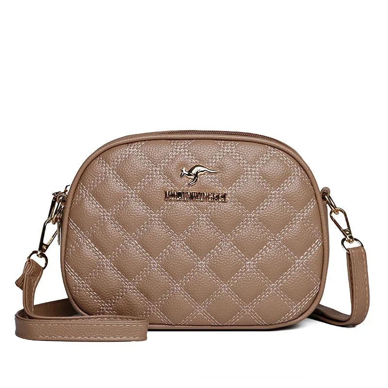 3 Layers Zipper Pockets Quality Crocodile PU Leather Women's .