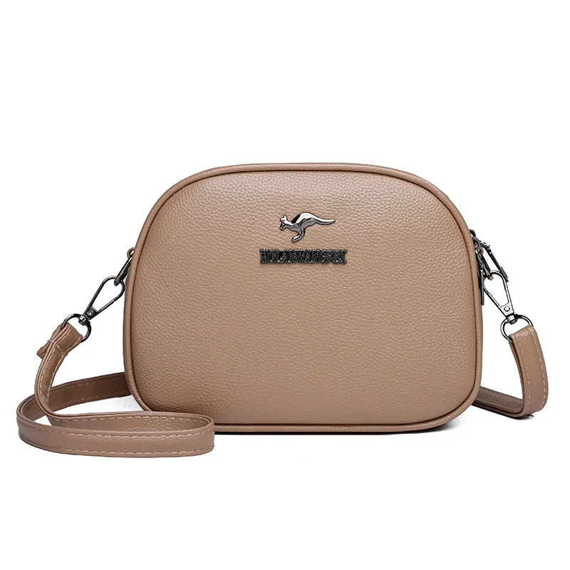 3 Layers Zipper Pockets Quality Crocodile PU Leather Women's .