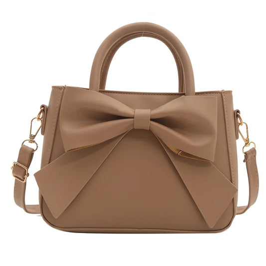 Fashionable retro single shoulder small square bag with bow design, hand-held crossbody bag, handbag