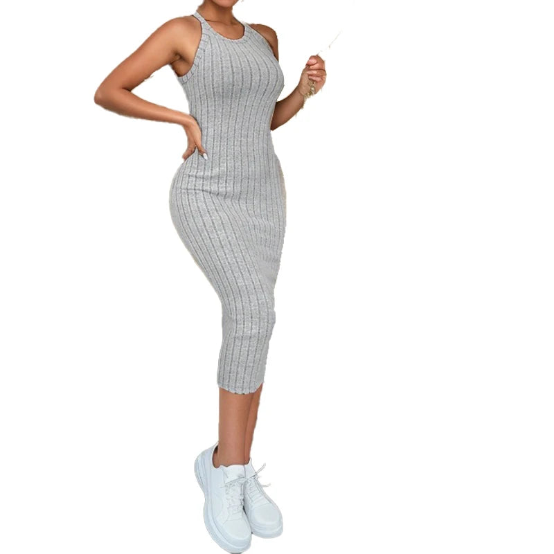 Dress High-end temperament vest halter dress women's summer new high-waist slim sport