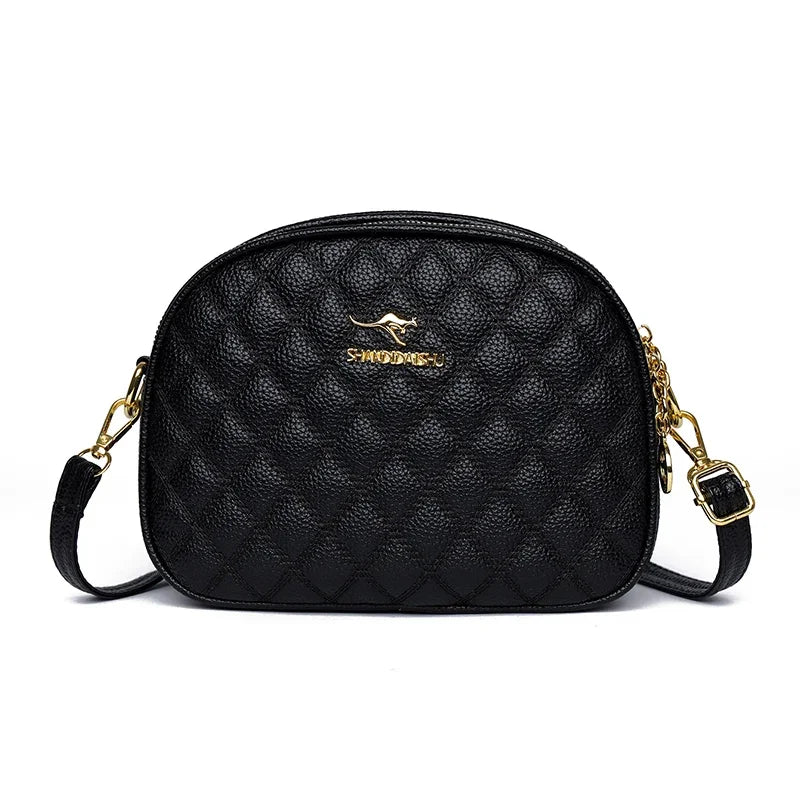 3 Layers Zipper Pockets Quality Crocodile PU Leather Women's .