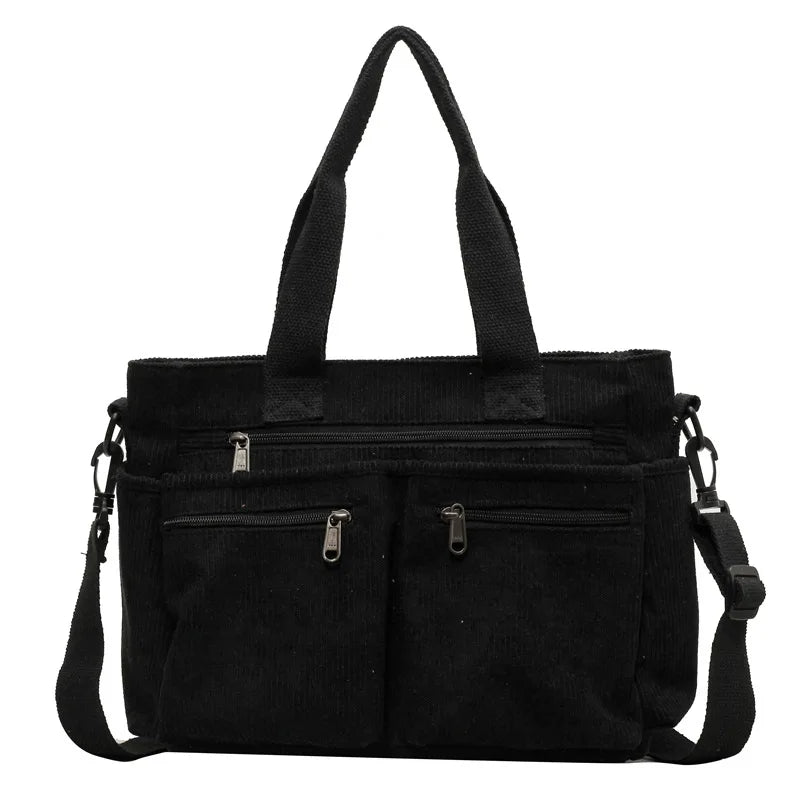 Female Large Capacity Corduroy Tote Bag New Korean Style