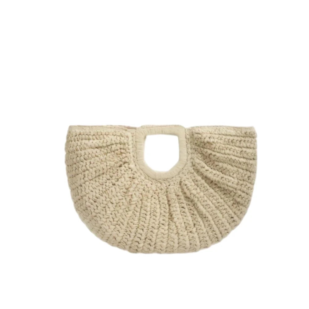 Natural Fiber Snap Clutch Bag, Spanish Seaside Women's 2025