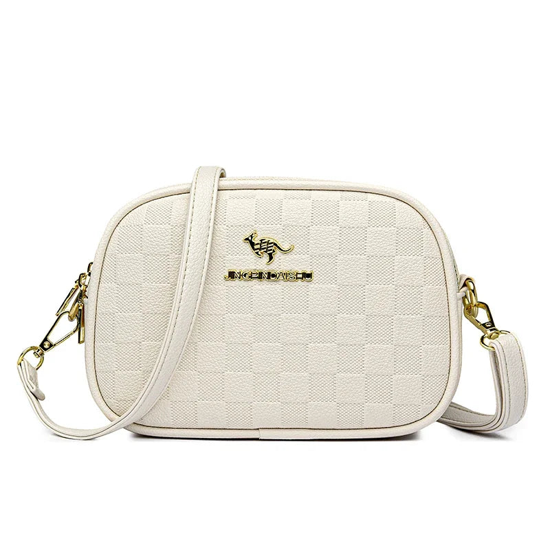 3 Layers Zipper Pockets Quality Crocodile PU Leather Women's .