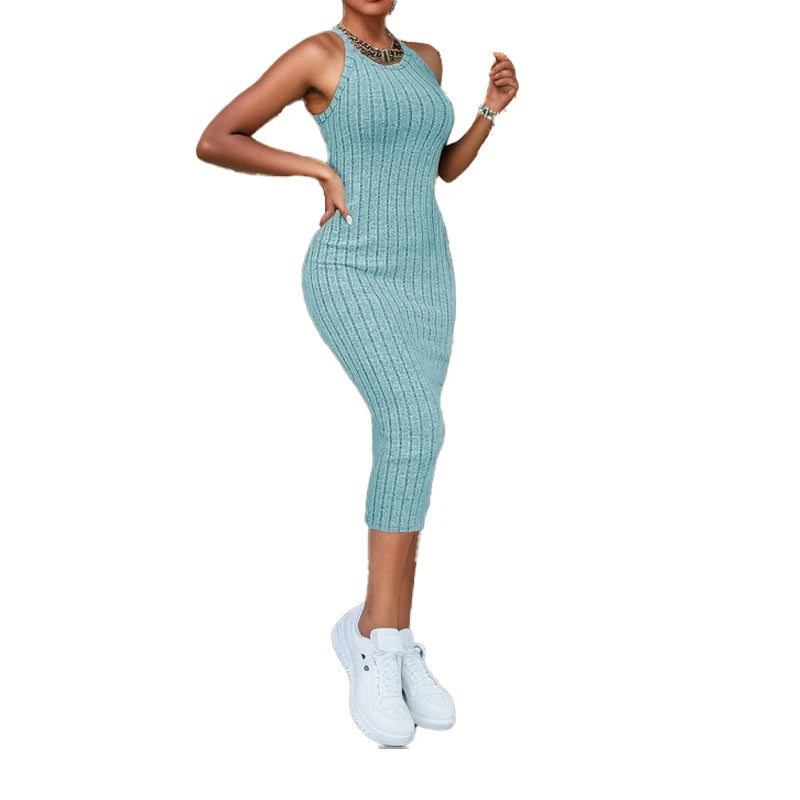 Dress High-end temperament vest halter dress women's summer new high-waist slim sport