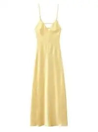Elegant Solid Satin Pleated Maxi Vestido Women Chic Sleeveless 2025