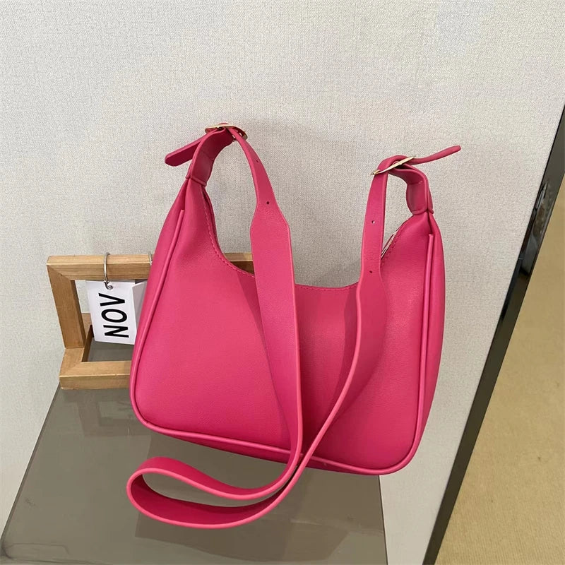 tret, Vintage Half-moon Shoulder Bag For Women Soft Leather ,