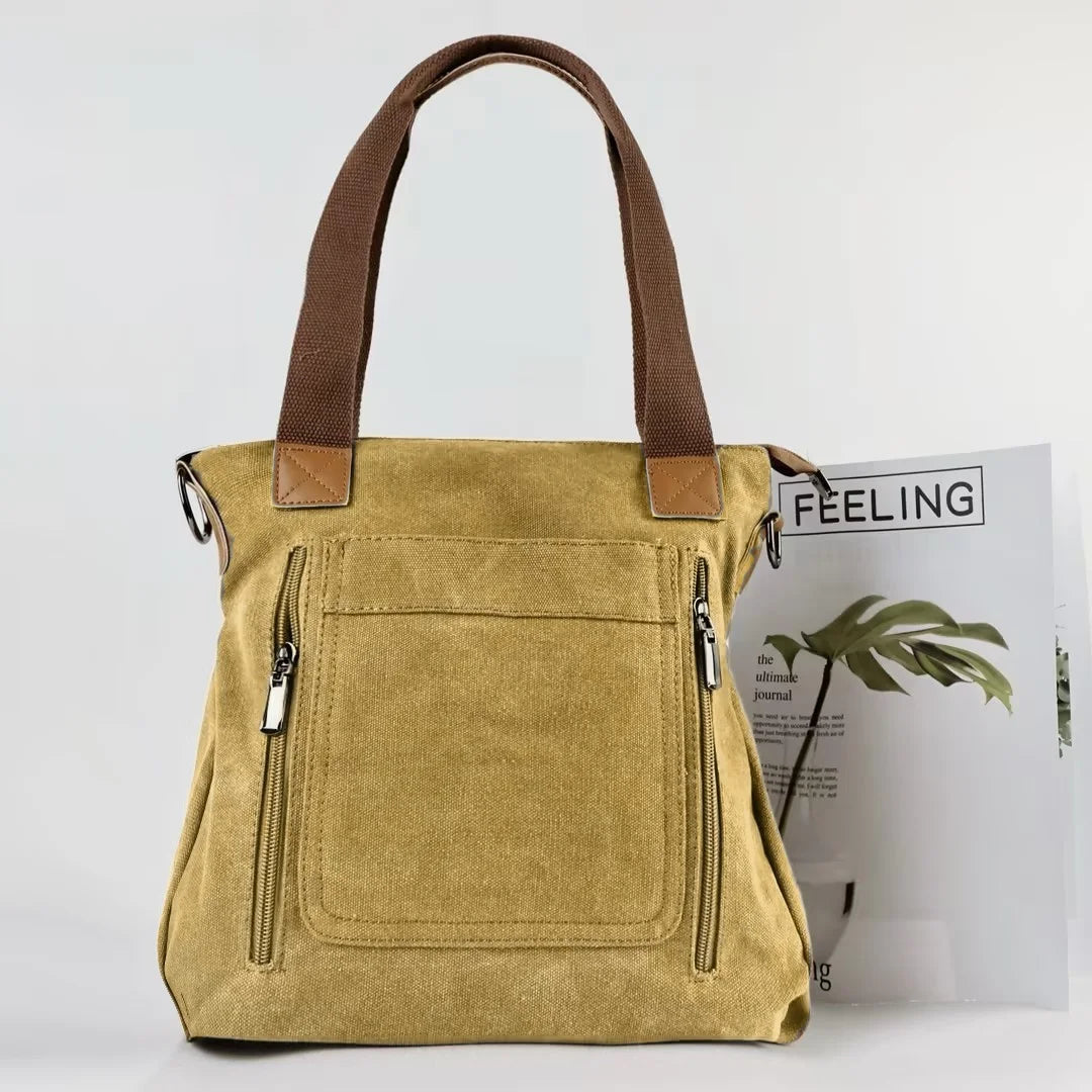 Women's Versatile Handbag Large Capacity Canvas Casual Shoulder Crossbody Bag