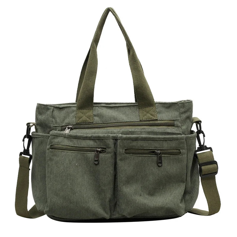 Female Large Capacity Corduroy Tote Bag New Korean Style