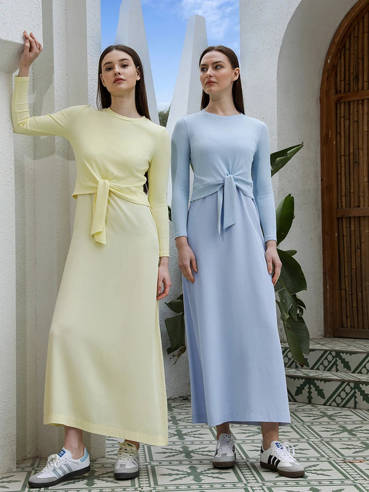 women Wrap T-shirt Ribbed Lady Blend Slip Dress Tencel  5 Color 2025