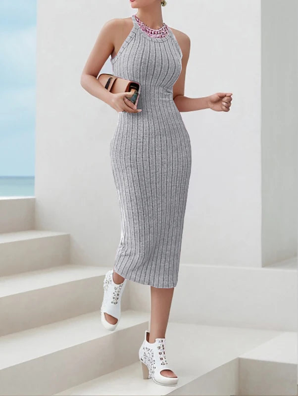 Dress High-end temperament vest halter dress women's summer new high-waist slim sport