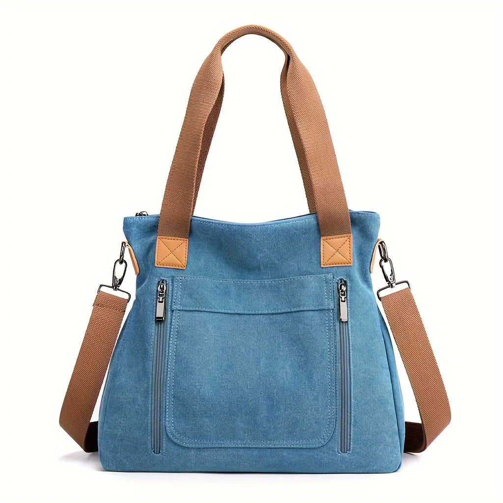 Women's Versatile Handbag Large Capacity Canvas Casual Shoulder Crossbody Bag