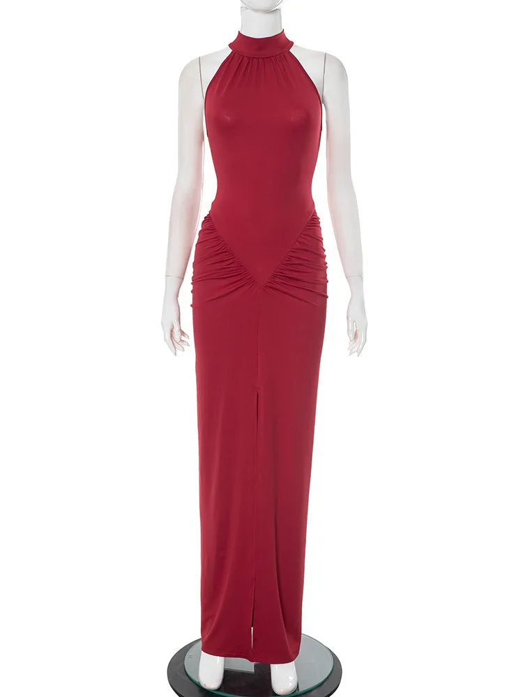 Mozision Halter Ruched Sleeveless 2025