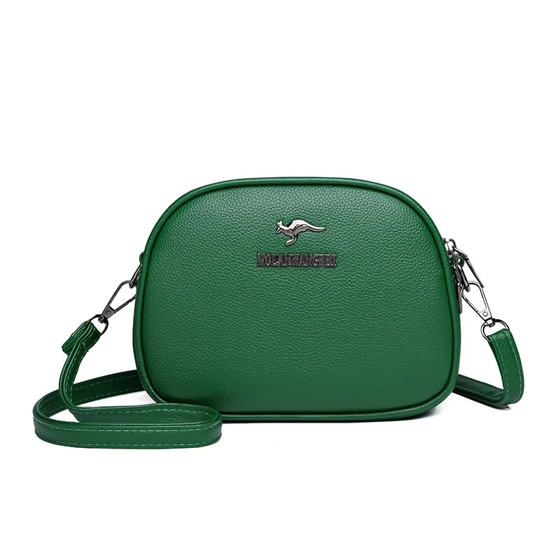 3 Layers Zipper Pockets Quality Crocodile PU Leather Women's .