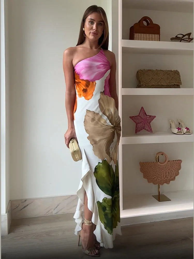 Dresses Women New Sleeveless Off Shoulder Maxi Robes 2025