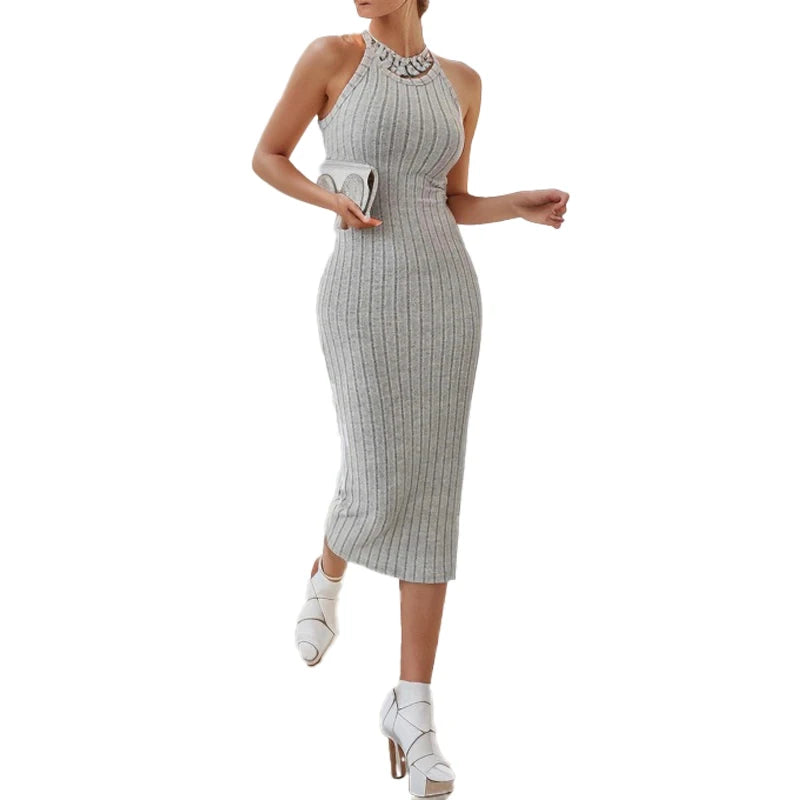 Dress High-end temperament vest halter dress women's summer new high-waist slim sport