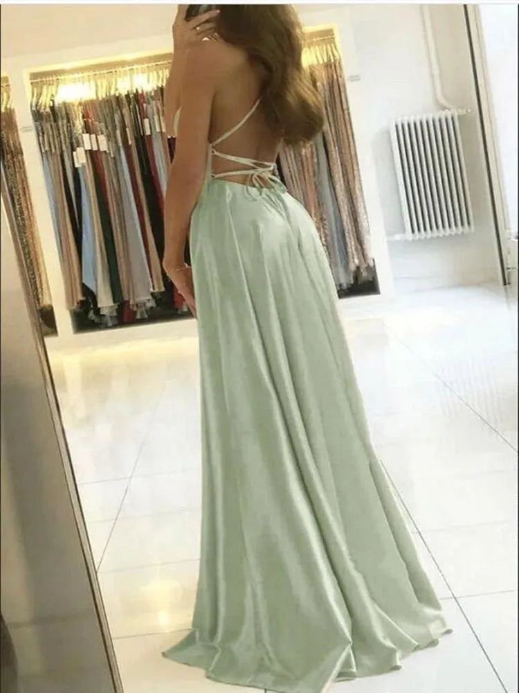 Burgundy Satin Beach Maxi Women Dress for Christmas ,