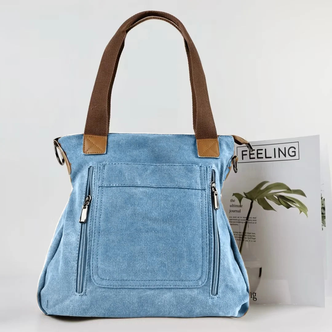 Women's Versatile Handbag Large Capacity Canvas Casual Shoulder Crossbody Bag