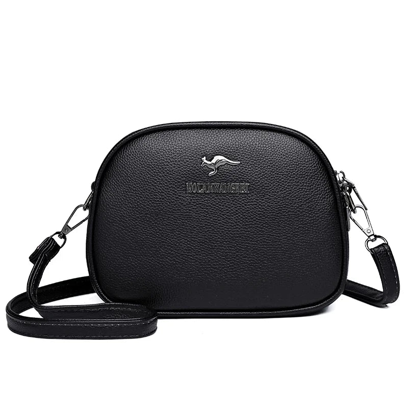 3 Layers Zipper Pockets Quality Crocodile PU Leather Women's .