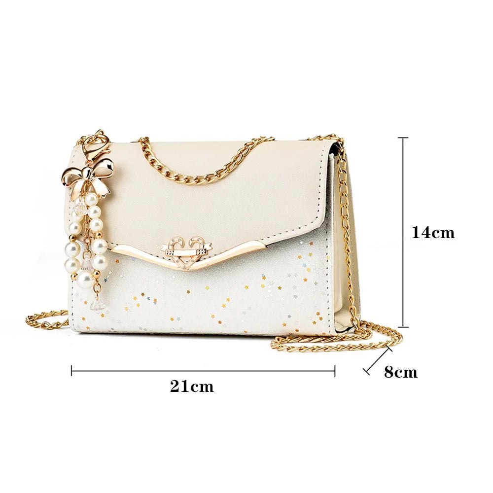 Fashion Messenger Bag Women Trendy Sequin Single Shoulder Bags Mobile Phone ,