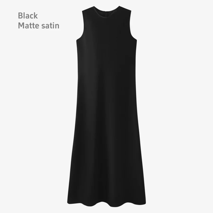 spring summer elegance satin dress + knitted top match set maxi floor length woman clothes