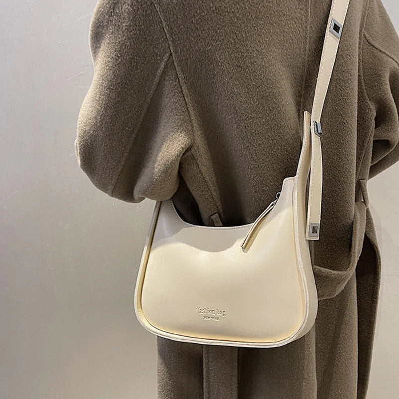 tret, Vintage Half-moon Shoulder Bag For Women Soft Leather ,