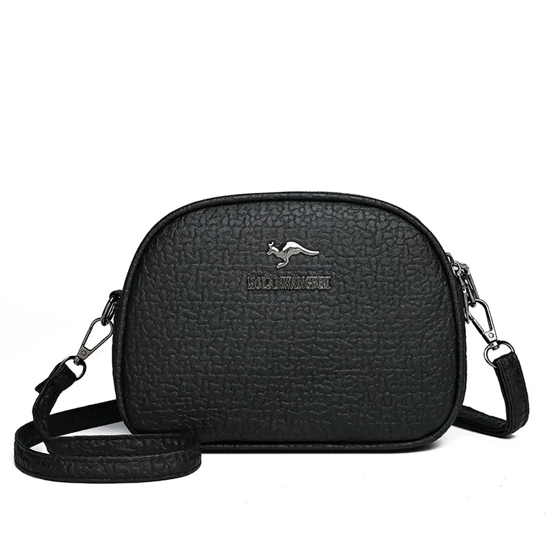 3 Layers Zipper Pockets Quality Crocodile PU Leather Women's .